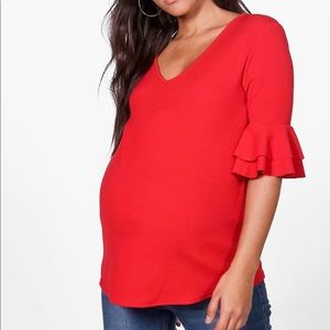 🤩HOST PICK🤩NWT BLUE Boohoo maternity top